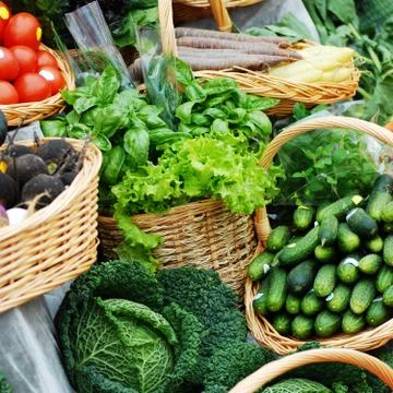 Many different ecological vegetables Stock Photos