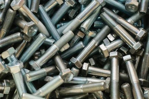 Many different fastening tools used in construction and in the manufacture of Foto stock