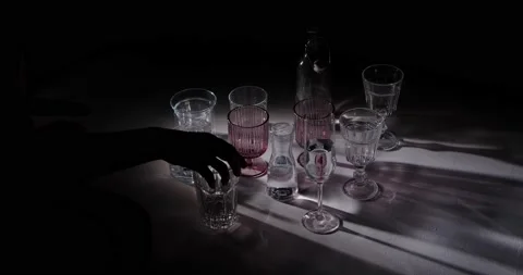 Many different glasses Stock Footage 141096368