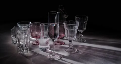 Many different glasses Stock Footage 141096436