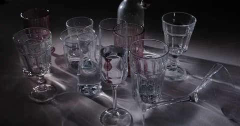 Many different glasses Stock Footage 141096632