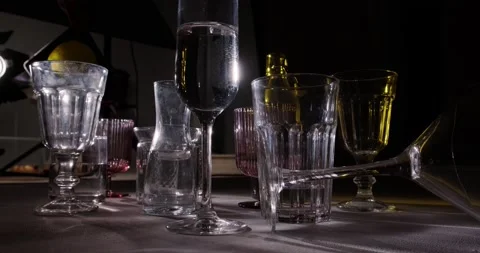 Many different glasses Stock Footage 141096656