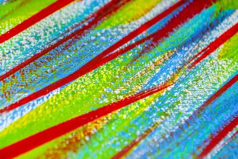 Many different multi-colored lines are chaotically drawn with brush Stock Illustration