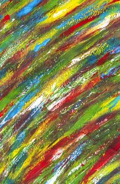 Many different multi-colored lines are chaotically drawn with brush Stock Illustration