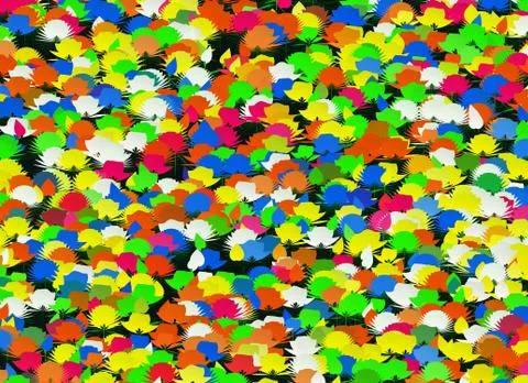 Many different multicolored flowers background Stock Illustration