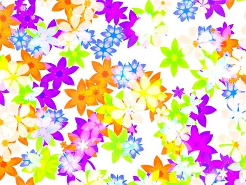 Many different multicolored open flowers background Stock-Illustration