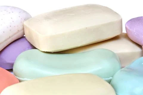 Many different pieces of soap Foto stock