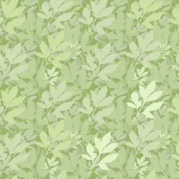 Many different sizes Hand drawn abstract silhouettes of green leaves. Stock Illustration