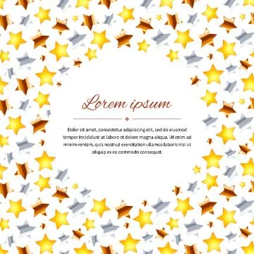 Many different stars with text template on white Illustrazione stock