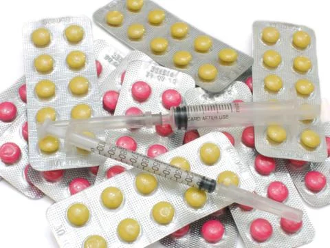 Many different tablets Stock Photos