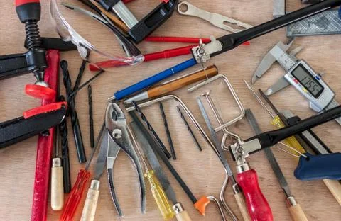 Many different tools in mess Stock Photos