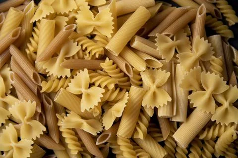 Many different types of pasta mixed togather 写真素材