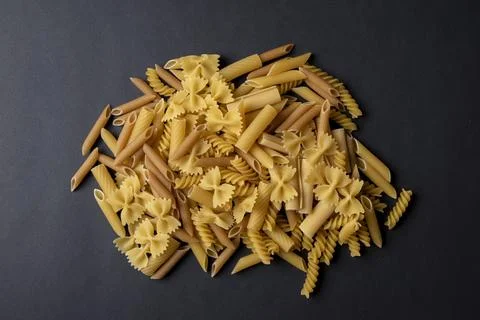 Many different types of pasta mixed togather 写真素材