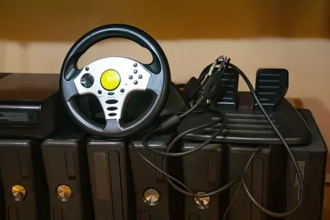 Many different types of video game systems Foto stock