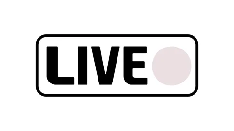 Many different variants of live broadcast text box with pulsing red circle Video stock 297472866