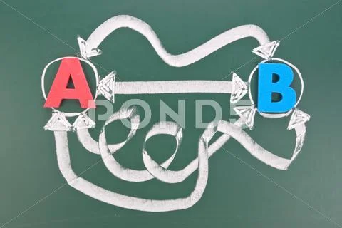 Many different ways to connect two points Stock Photos