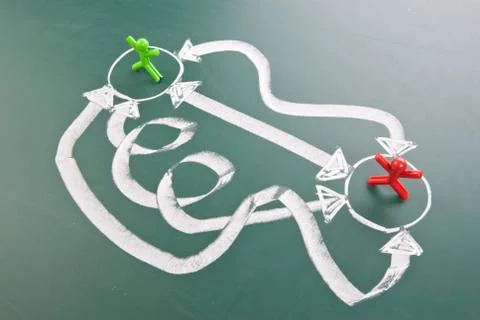 Many different ways to connect two points Fotos Stock