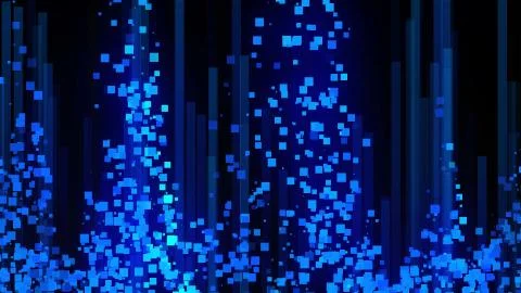 Many digital lines in space - abstraction of data communication, computer Stock Illustration