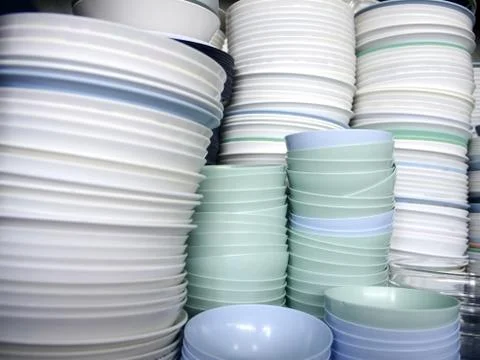 Many dishes Stock Photos