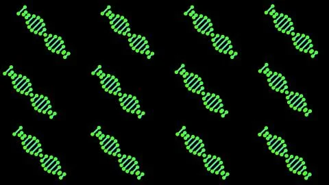 Many DNA spiral shape molecules in space illustration background new quality Stock Illustration