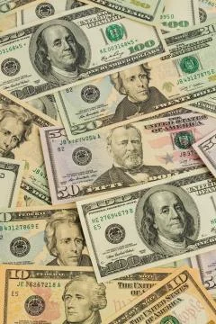 Many dollar bills 스톡 사진