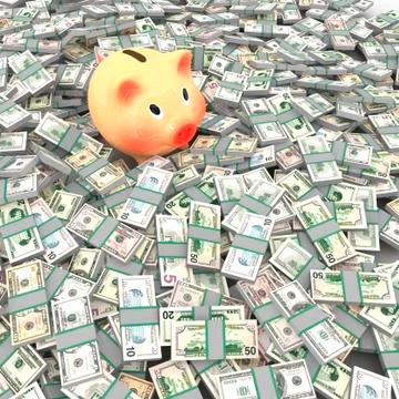 Many dollars Stock Illustration