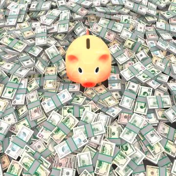 Many dollars Stock Illustration