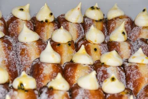 Many donuts placed in a tray Foto stock