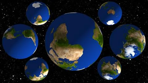 Many Earth planets 스톡 일러스트