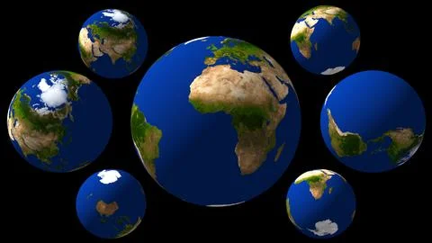 Many Earth planets Stock-Illustration