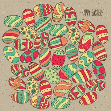Many Easter eggs Stock Illustration