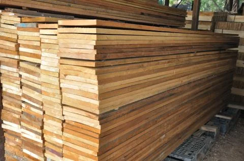 Many edging board in stacks Stock Photos