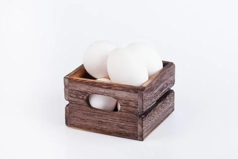 Many eggs in box Stock Photos