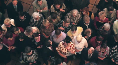 Many elderly people top view Видео 35173080