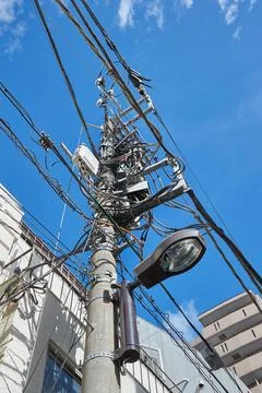 Many electric cables Stock Photos