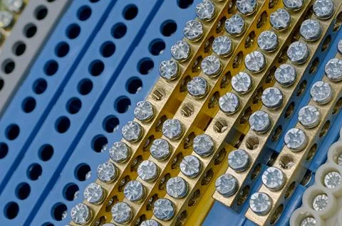 Many electrical installation terminals Stock Photos