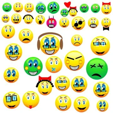Many emoticons Illustrazione stock