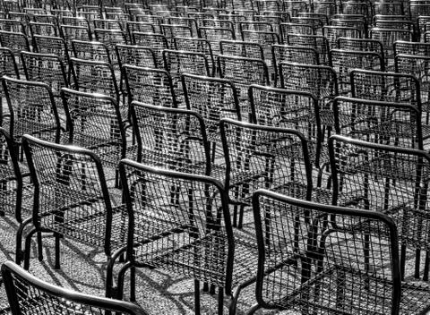 Many empty chairs Stock Photos