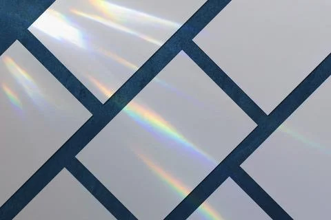 Many empty horizontal rectangle poster mockup on dark blue background Stock Photos