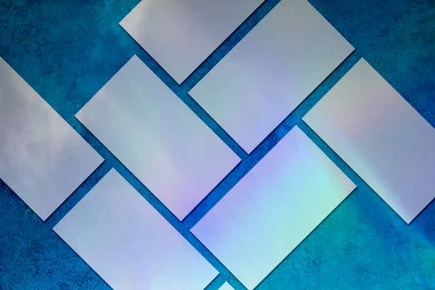 Many empty rectangle poster mockup on blue background イラスト素材