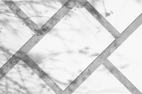 Many empty white vertical rectangle poster mockups with soft tree leaves shadow Stock Photos