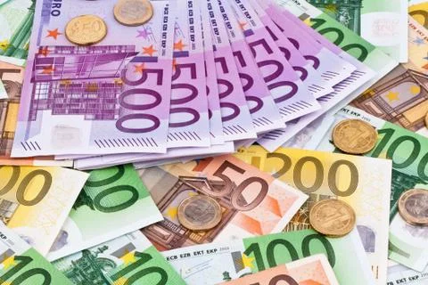 Many euro banknotes 스톡 사진