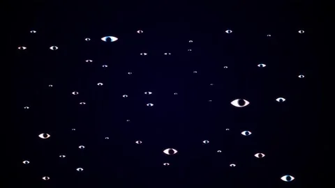 Many eyes on dark gradient background. Eyes looking around and blinking Stock Footage 282378777