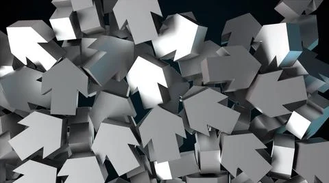 Many falling arrows, computer generated. 3d render of modern background Fa... 스톡 사진