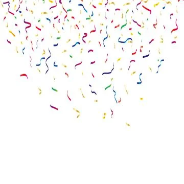 Many Falling Colorful Tiny Confetti And Ribbon Isolated On Transparent Stock Illustration