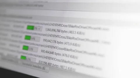Many files of Big data transfer to or from ftp server, selective focus Stock Footage 141899005