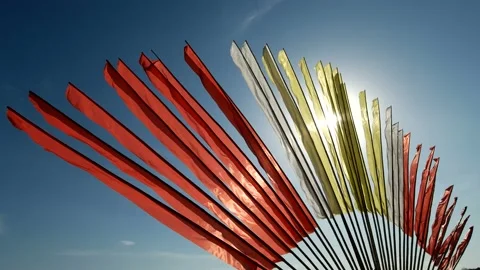 Many flags is fluttering in the wind Stock Footage 145969462