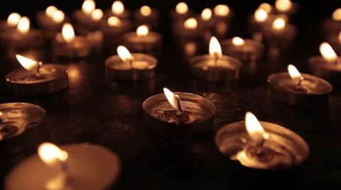 Many flame candles are fire in the temple church Video stock 47330705