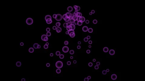 Many Floating Pink Bubbles Black Background Stock Footage 318950092