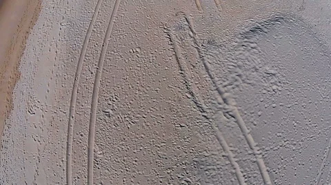 Many Footprints on Beach Stock Footage 45566892